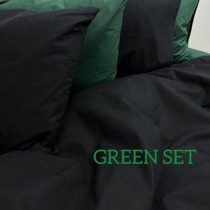 Постільна білизна бязь "Emerald + Black" — комплект, 100% бавовна