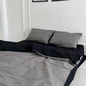 Постільна білизна бязь Gray / Black — комплект, 100% бавовна