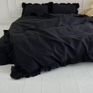 Постіль з рюшами бязь Black — комплект, 100% бавовна