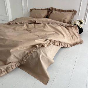 Постільна білизна бязь Cappuccino з рюшами