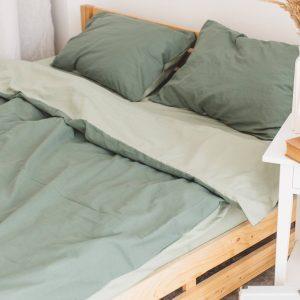 Постільна білизна CottonBreeze з вареної бавовни — олива/хакі