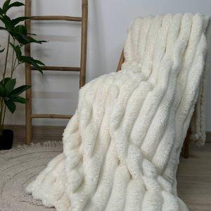 Плед Королівський Sharpey 200×230 см — розкіш і тепло у кожній деталі, молочний