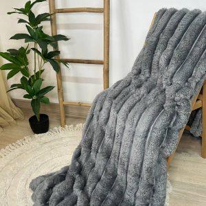 Плед Королівський Sharpey 200×230 см — розкіш і тепло у кожній деталі, графіт