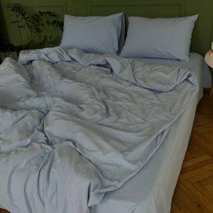 Постільна білизна з вареної бавовни (Washed Cotton) Туреччина — Небесний