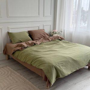 Постільна білизна з преміальної вареної бавовни Туреччина — Dusty Terracotta & Olive Calm