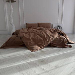Постільна білизна з вареної бавовни (Washed Cotton) Туреччина — Мокко