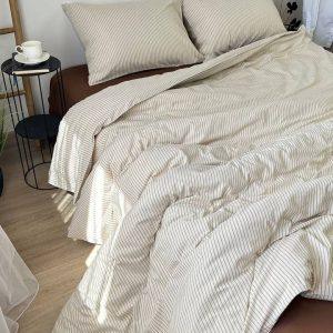 Постільна білизна з вареної бавовни (Washed Cotton) Туреччина — Смужка Шоколад
