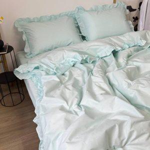 Постільна білизна бязь Мʼята з рюшами – комплект 100% бавовна