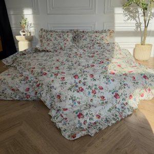 Постіль з рюшами "Ryushi" бязь – комплект, 100% бавовна Floral Soft